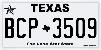TX license plate BCP3509