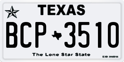 TX license plate BCP3510
