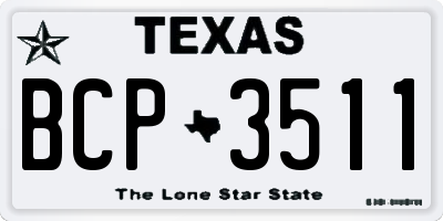 TX license plate BCP3511