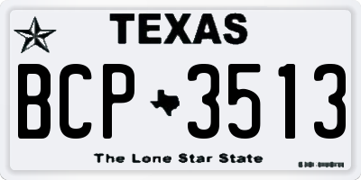 TX license plate BCP3513