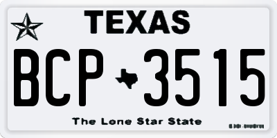 TX license plate BCP3515