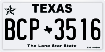 TX license plate BCP3516