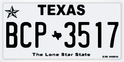 TX license plate BCP3517