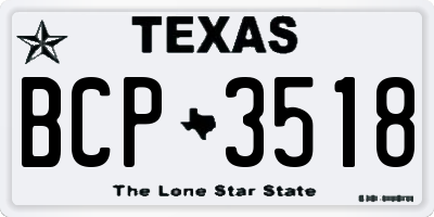 TX license plate BCP3518