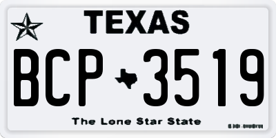 TX license plate BCP3519