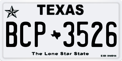 TX license plate BCP3526