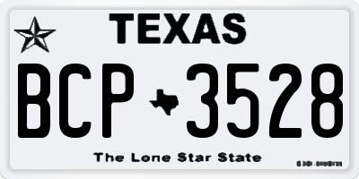 TX license plate BCP3528