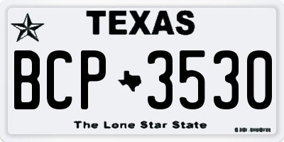 TX license plate BCP3530
