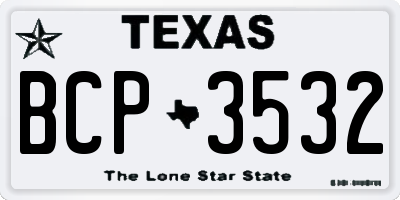 TX license plate BCP3532