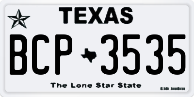 TX license plate BCP3535