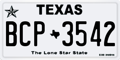 TX license plate BCP3542