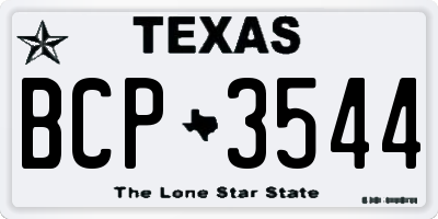 TX license plate BCP3544