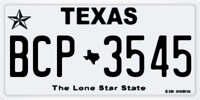 TX license plate BCP3545