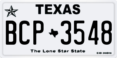 TX license plate BCP3548