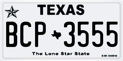 TX license plate BCP3555