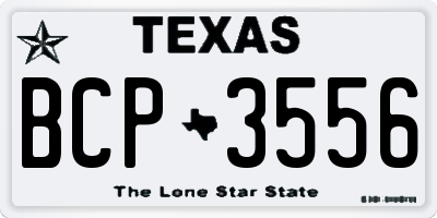 TX license plate BCP3556