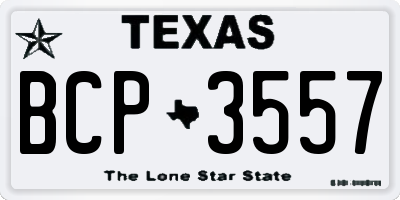 TX license plate BCP3557