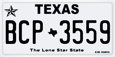 TX license plate BCP3559