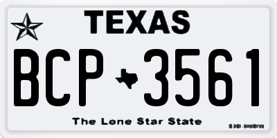 TX license plate BCP3561