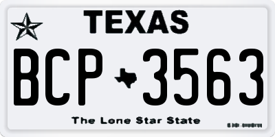 TX license plate BCP3563