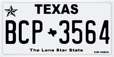 TX license plate BCP3564