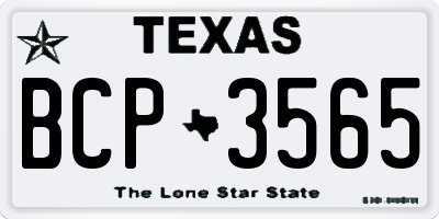TX license plate BCP3565