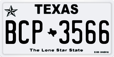 TX license plate BCP3566