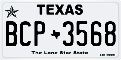 TX license plate BCP3568