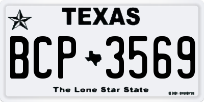 TX license plate BCP3569