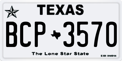 TX license plate BCP3570