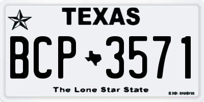 TX license plate BCP3571