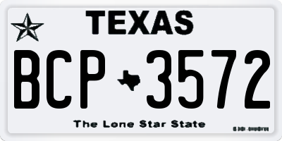 TX license plate BCP3572
