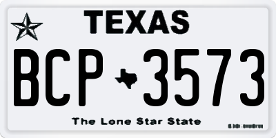 TX license plate BCP3573