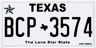TX license plate BCP3574