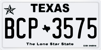 TX license plate BCP3575