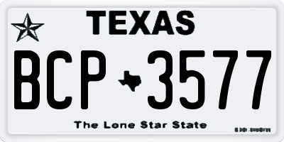 TX license plate BCP3577