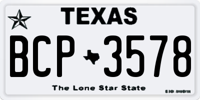 TX license plate BCP3578