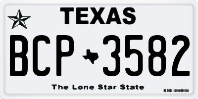 TX license plate BCP3582