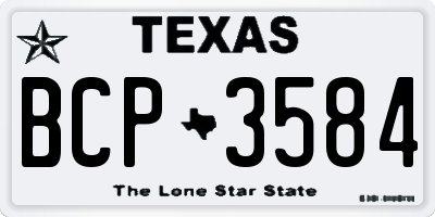 TX license plate BCP3584