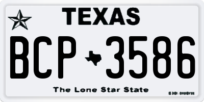 TX license plate BCP3586