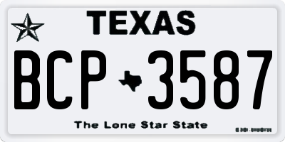 TX license plate BCP3587