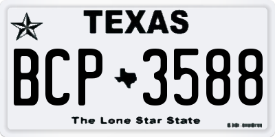 TX license plate BCP3588