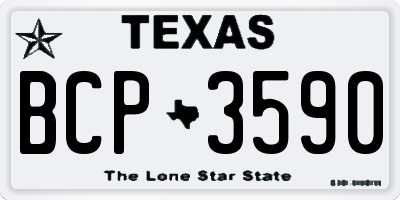 TX license plate BCP3590