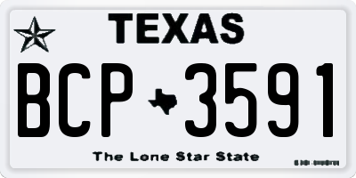 TX license plate BCP3591