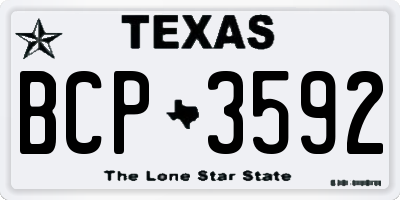 TX license plate BCP3592