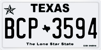 TX license plate BCP3594