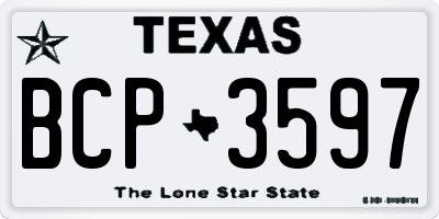 TX license plate BCP3597