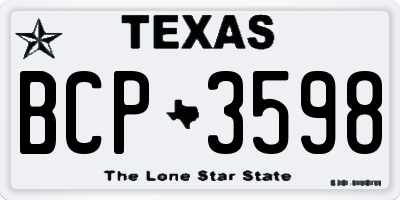 TX license plate BCP3598