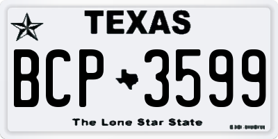 TX license plate BCP3599