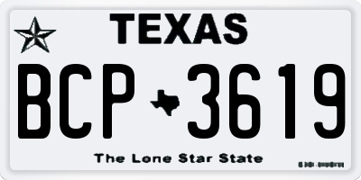 TX license plate BCP3619